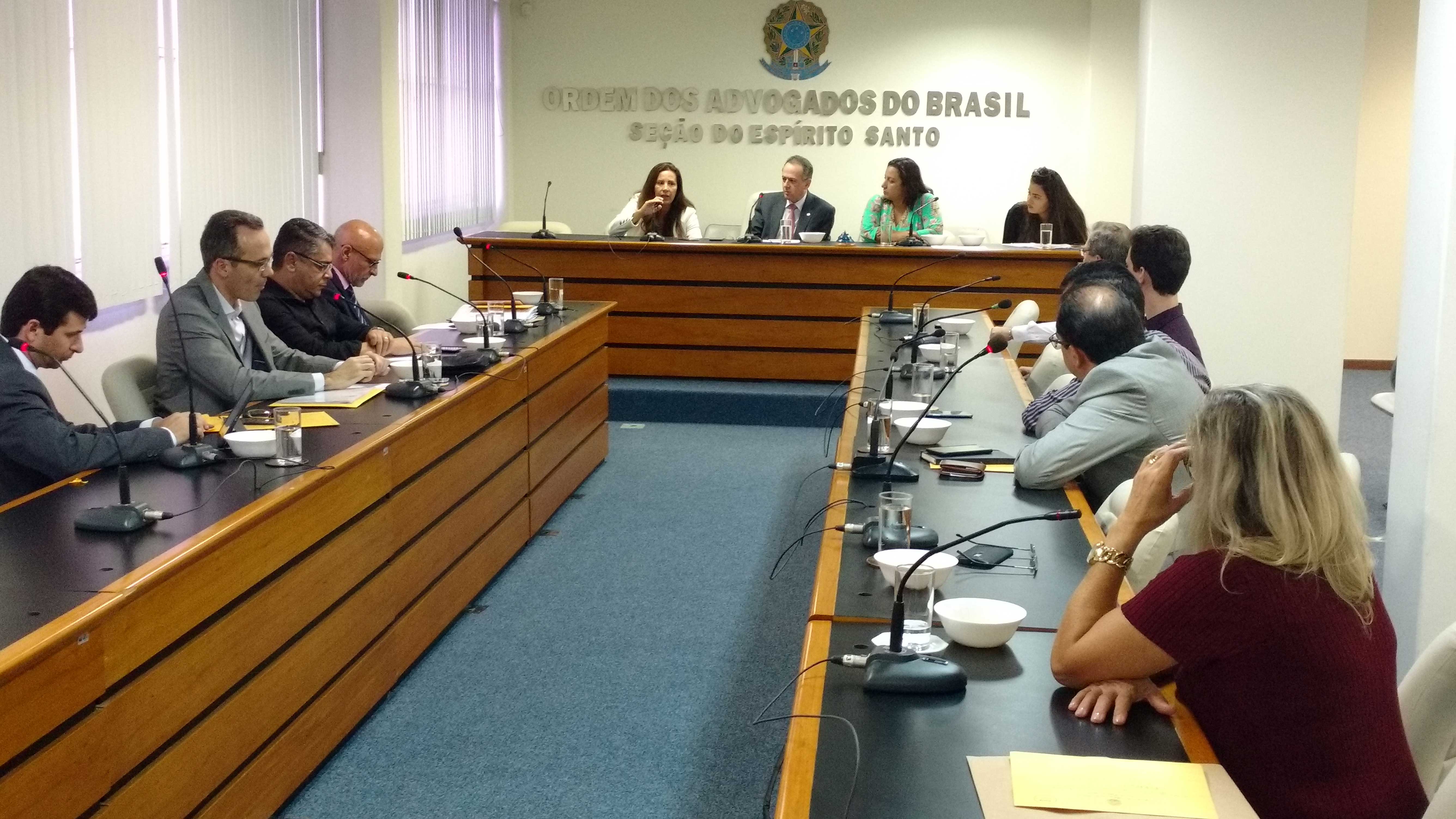 Diretoria da OAB-ES participou da reunião. Foto: Divulgação.