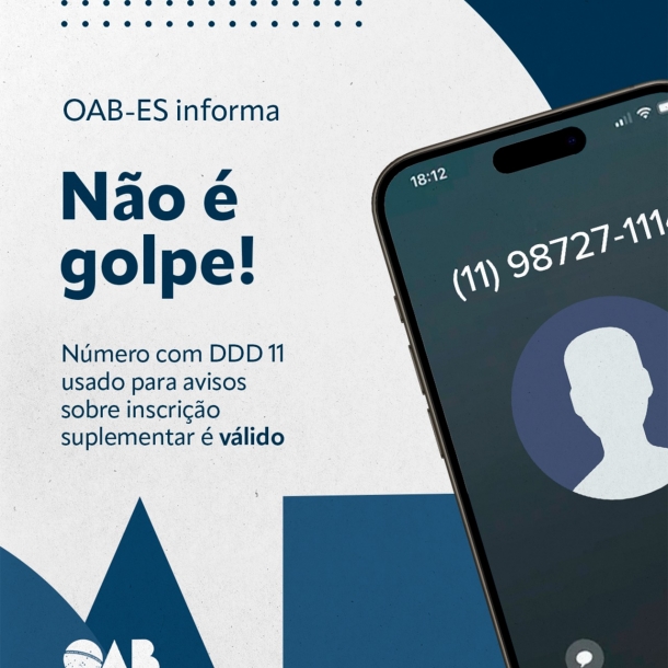 Número com DDD 11usado pra avisos sobre inscrição suplementar é válido