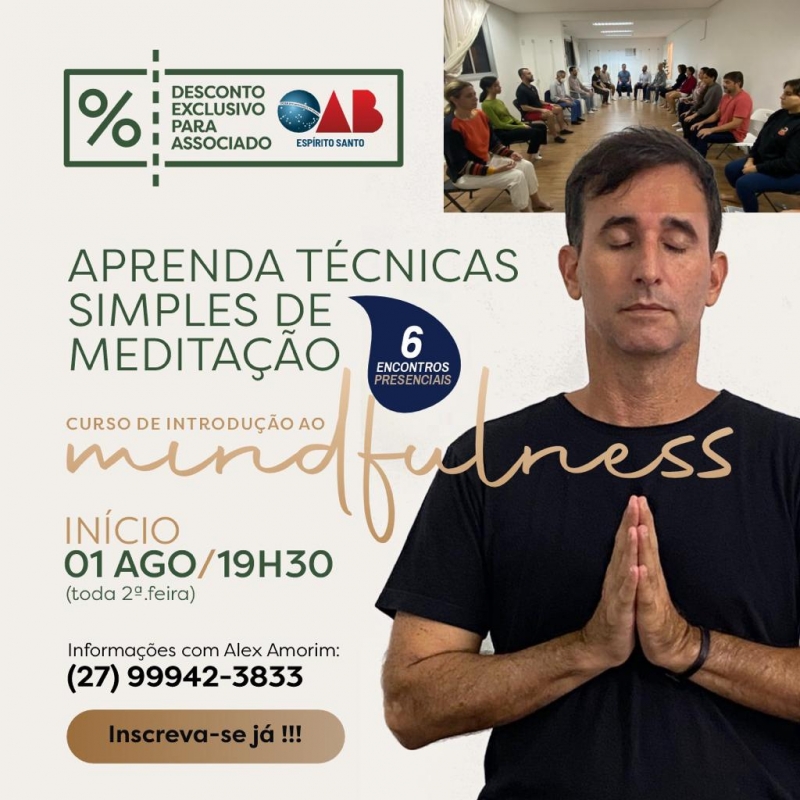 Advogados e advogadas da OAB-ES têm desconto em curso de meditação