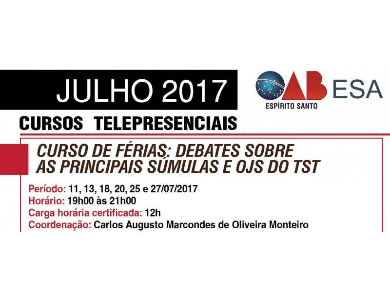 Aproveite os cursos da ESA/OAB-ES. Foto: Divulgação.