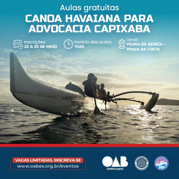 OAB-ES vai oferecer aulas gratuitas de canoa havaiana para advocacia capixaba