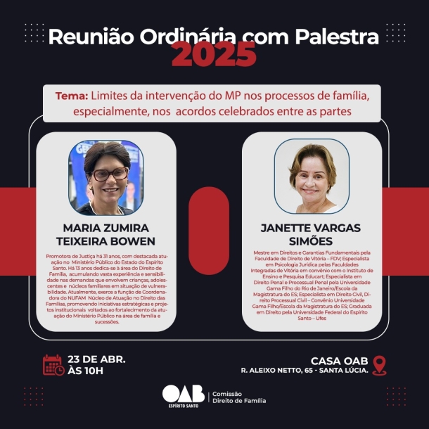Debate na Casa OAB reúne desembargadora e promotora para incentivar conciliação e mediação nos processos de família