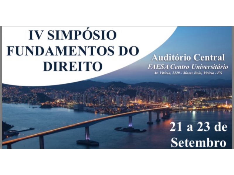 Participe do IV Simpósio Fundamentos do Direito da Faesa. Foto: Divulgação.