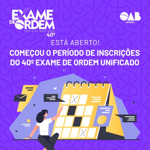 Inscrições abertas para 40º Exame de Ordem Unificado