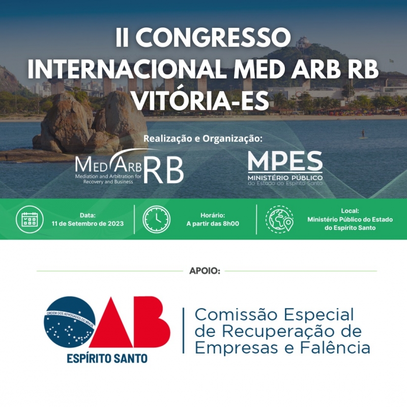 Vitória sedia Congresso Internacional de Mediação e Arbitragem com apoio de comissão da OAB-ES
