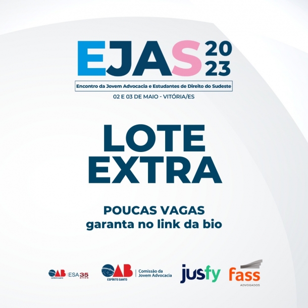 Devido a grande procura, OAB-ES lança lote extra do EJAS 2023. Restam poucas vagas