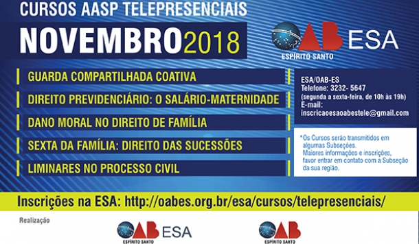 ESA abre inscrições para cursos telepresenciais de novembro