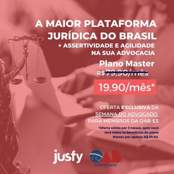 Advogados e advogadas da OAB-ES ganham cupom de desconto na plataforma Jusfy