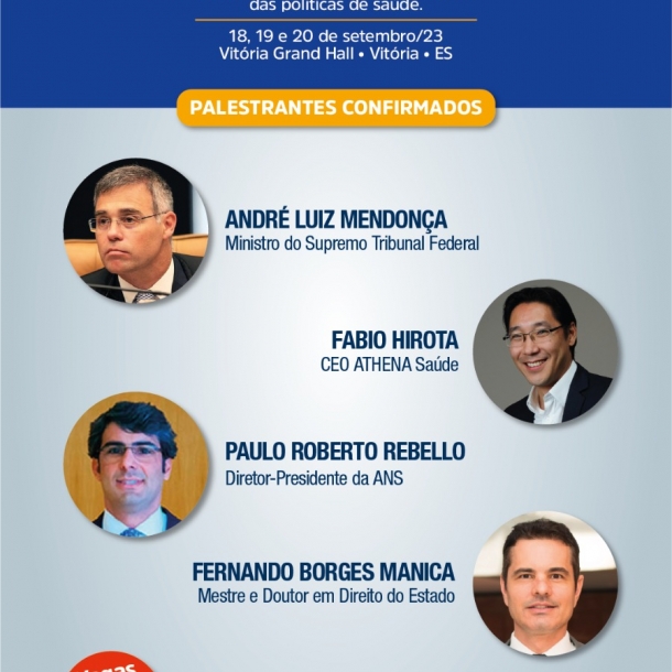 Conheça os palestrantes confirmados no 10° Congresso Brasileiro Médico e Jurídico da Saúde em Vitória