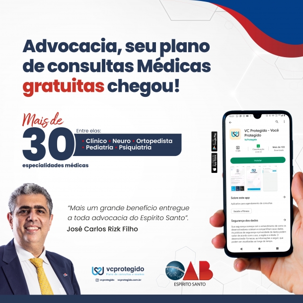 Convênio da OAB-ES e VCPROTEGIDO garante consultas médicas on-line gratuitas para a advocacia capixaba