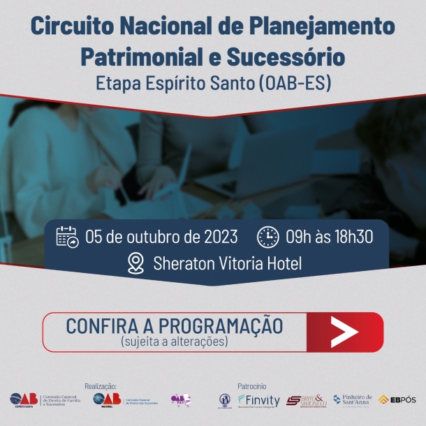 Espírito Santo inaugura Circuito Nacional de Planejamento Patrimonial Sucessório