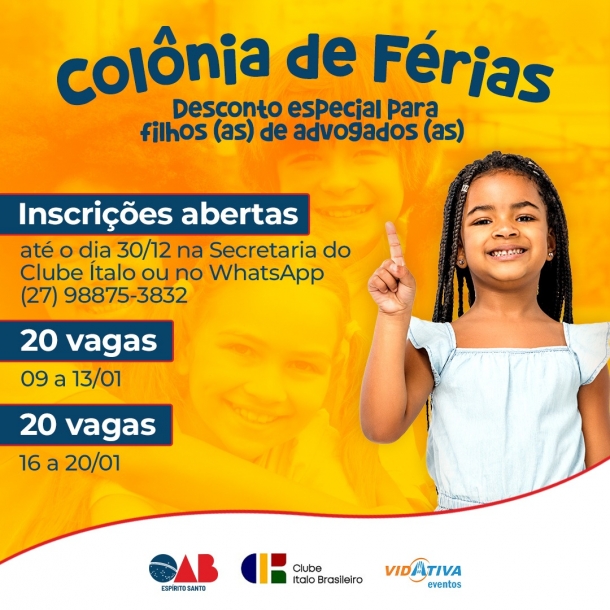 Colônia de férias com desconto especial começa dia 9, mas ainda dá tempo de fazer inscrição
