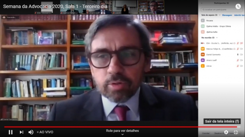 Daniel Sarmento abre o terceiro de palestras da Semana da Advocacia 2020 