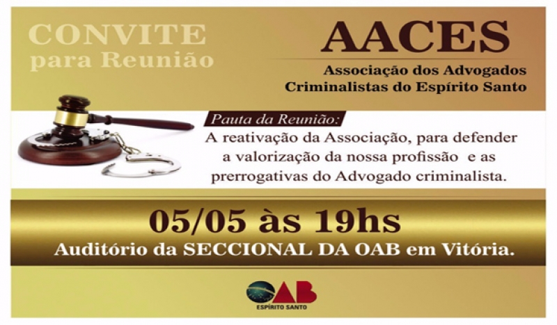 Convite para reunião de reativação da Associação