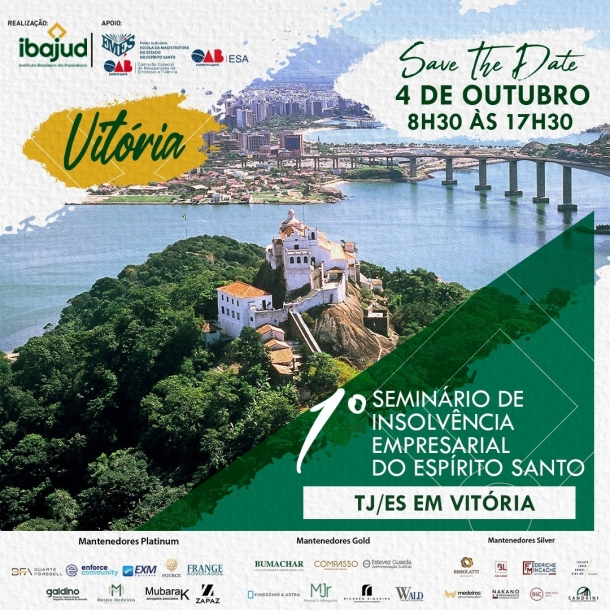 1º Seminário de Insolvência Empresarial do Espírito Santo acontece nesta sexta-feira (4/10) no TJES.