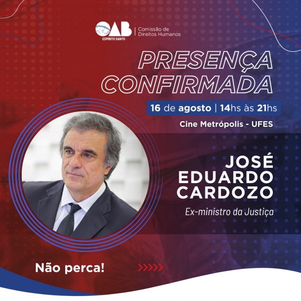 José Eduardo Cardoso é presença confirmada em seminários sobre proteção dos Direitos Humanos de atingidos por desastres