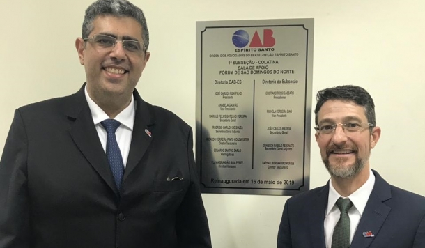 Presidente da OAB-ES inaugura sala de apoio da Ordem no Fórum de São Domingos do Norte