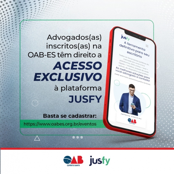 OAB-ES e Jusfy fecham parceria para acesso a plataforma de solução jurídica