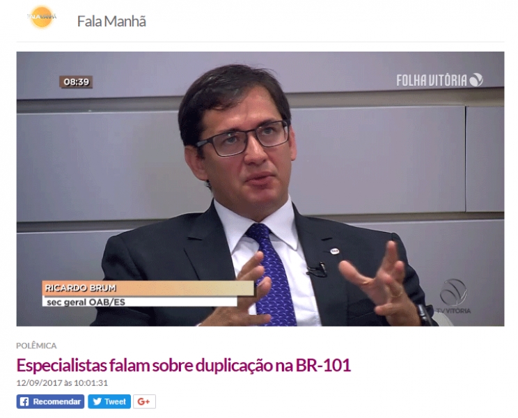 Secretário-geral da OAB-ES, Ricardo Brum.