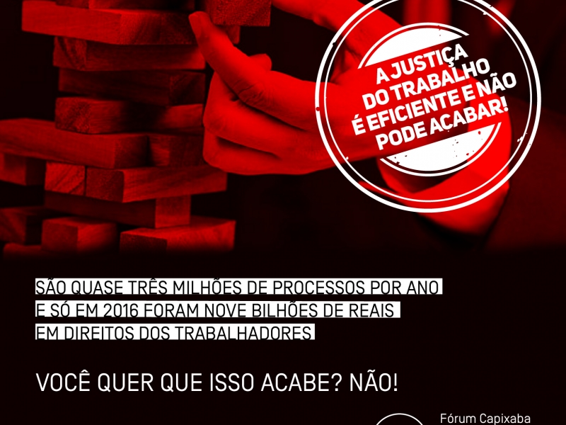 Protesto parte da sede da Justiça do Trabalho, no Centro de Vitória. Foto: Divulgação.