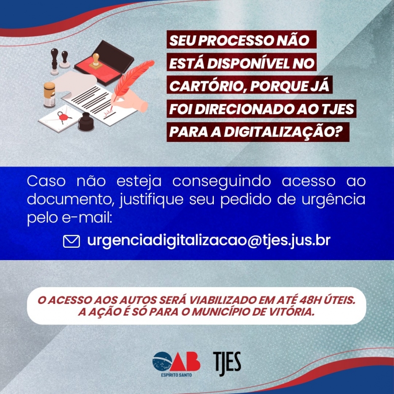 TJES disponibiliza canal para acesso aos autos físicos que estão em processo de digitalização