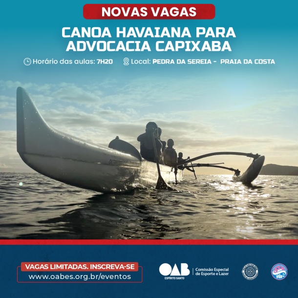 OAB-ES abre vagas para aulas de canoa havaiana